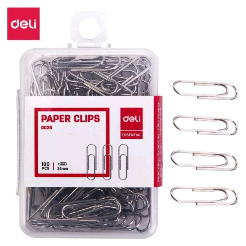 

Deli Paper Clips Silver 29mm 100 pc E0025