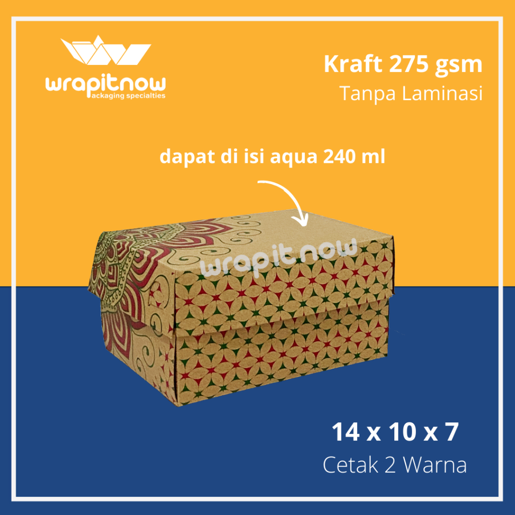 

Dus Snack Kraft 14x10x7 Motif Cetak/ dus r3 snack lapis kue lemper hajatan motif bingkisan cantik