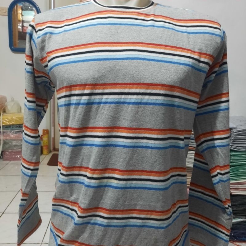 KAOS LENGAN PANJANG STRIPE/SALUR KATUN/SALUR RIB