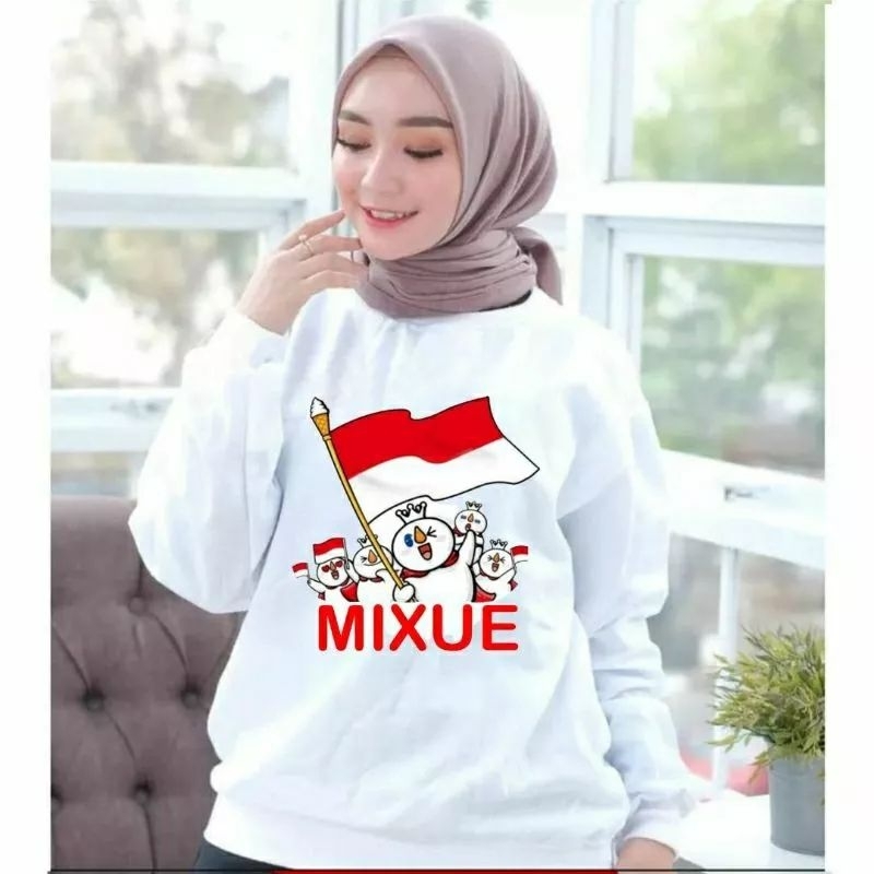 Baju Lengan Panjang Wanita MIXUE EDISI MERDEKA kaos Distro Keren/ kaos Terbaru dan Trendy