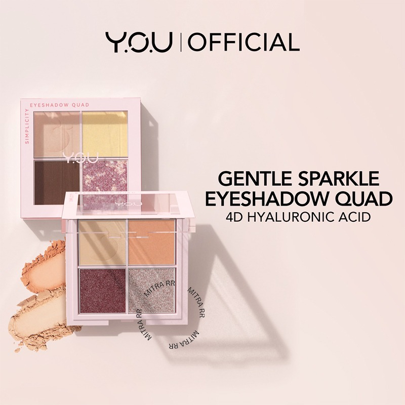 YOU Simplicity Eyeshadow Quad | Makeup Palette 4 Warna Pigmented Glitter