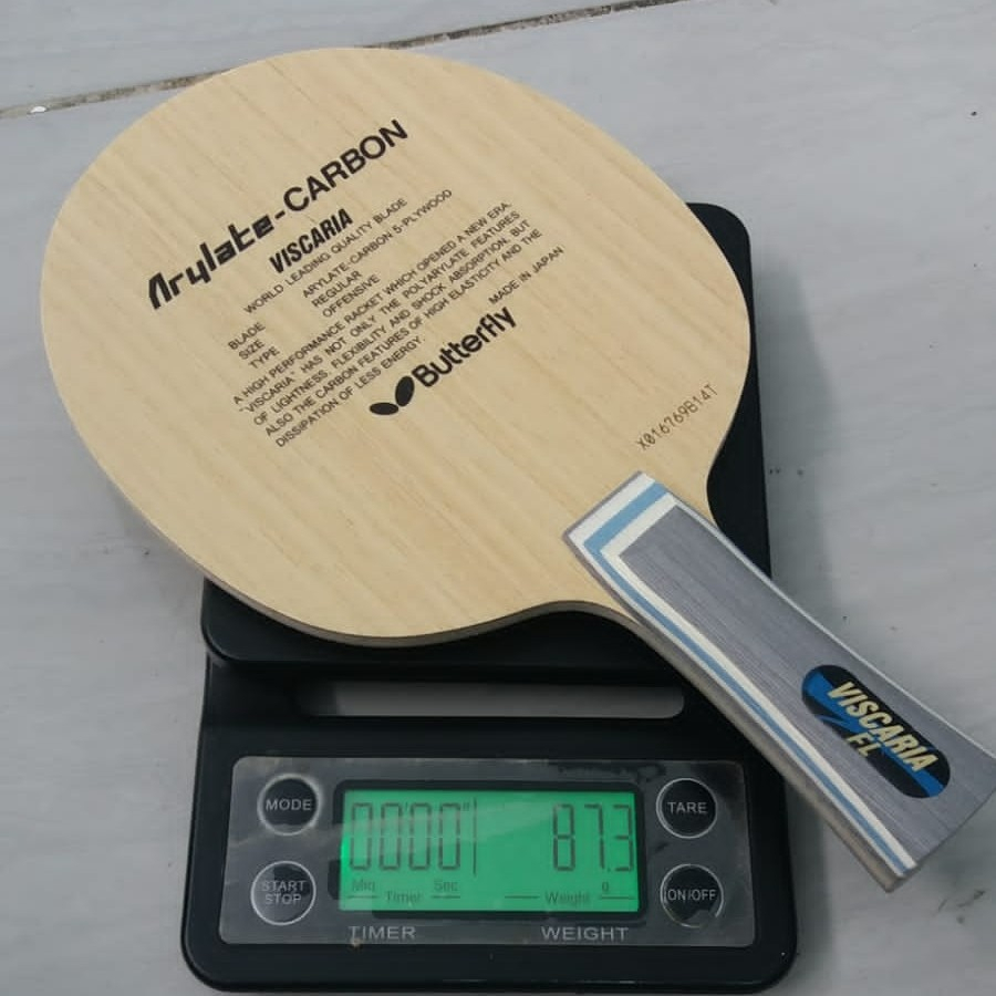 Premium Kayu Bet Pingpong Butterfly Arylate Carbon VISCARIA Original