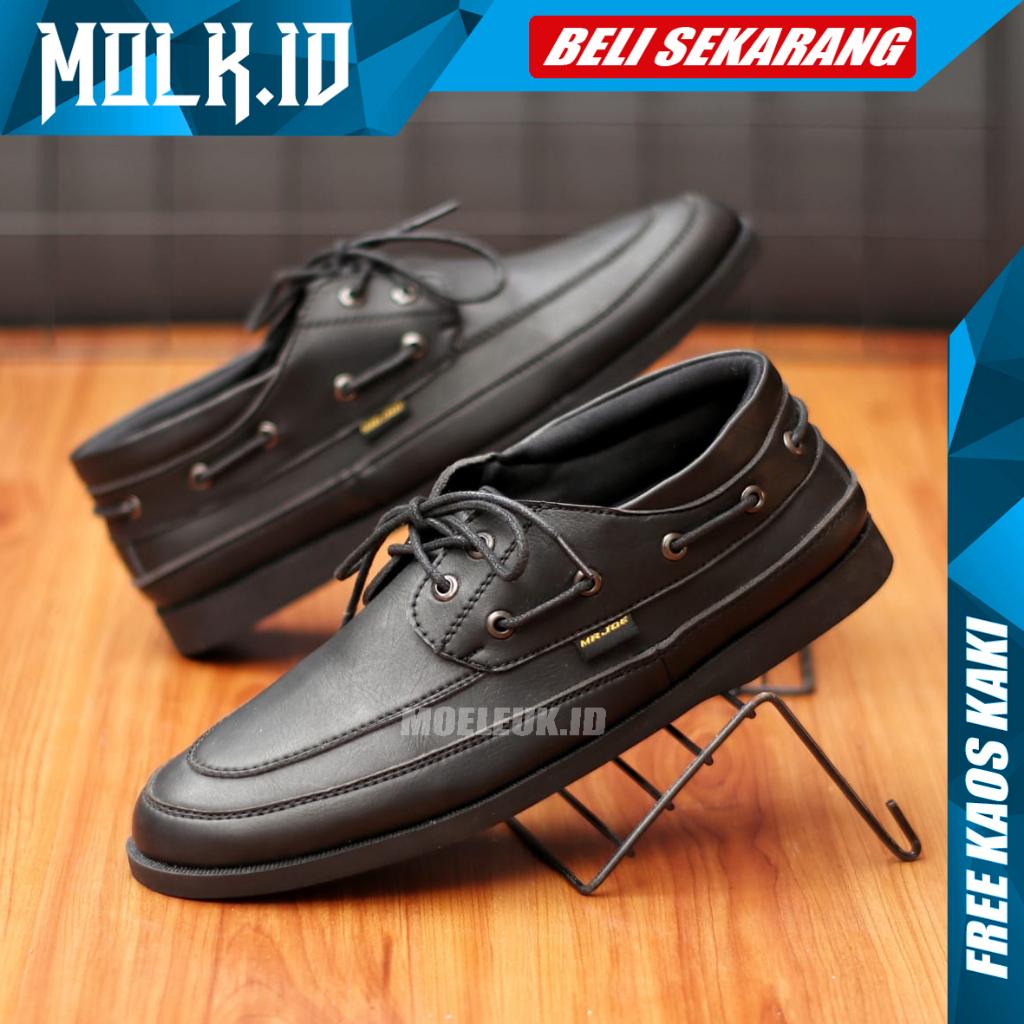 MOLK Sepatu Pantofel Pria hitam Formal Kerja Kantor Kuliah