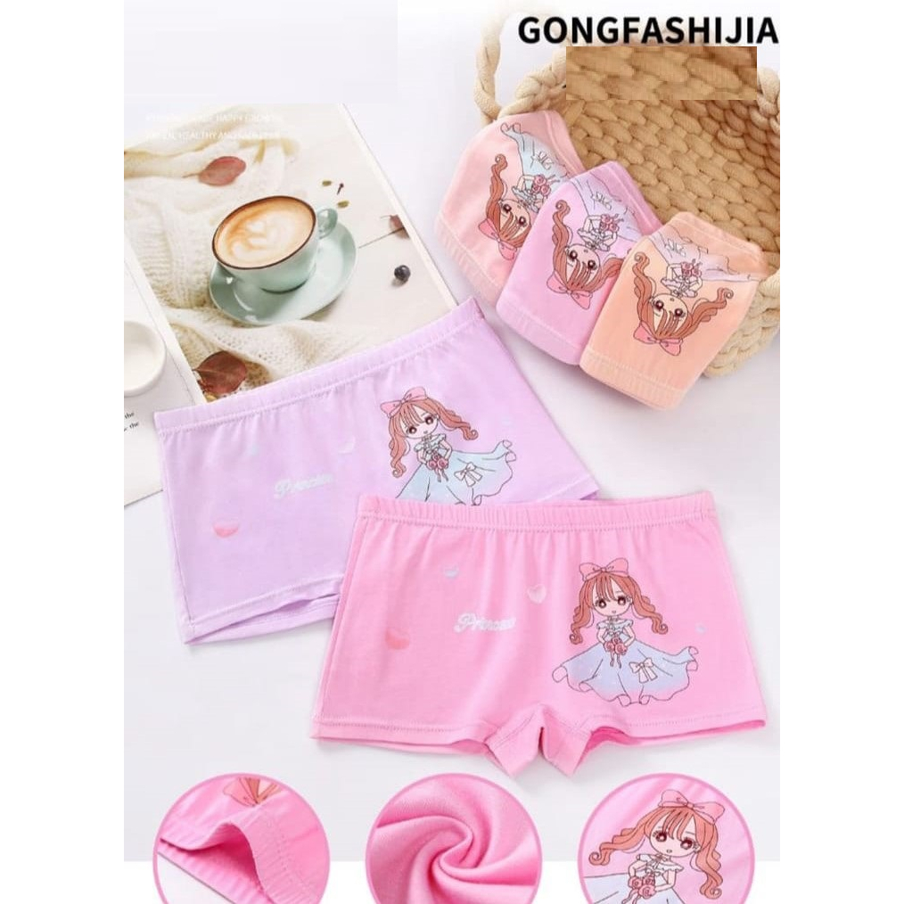 1 LUSIN!! Celana Dalam Anak Perempuan GONGFASHIJIA - Boxer Anak Cewek Bahan Super Halus - Dalaman Anak IMPORT / Murah 3 , 6 dan 1 Lusin