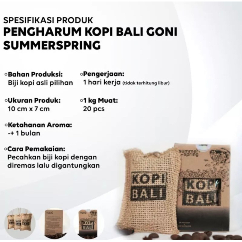 

Kopi Bali Goni 35gram pengharum mobil ruangan toilet