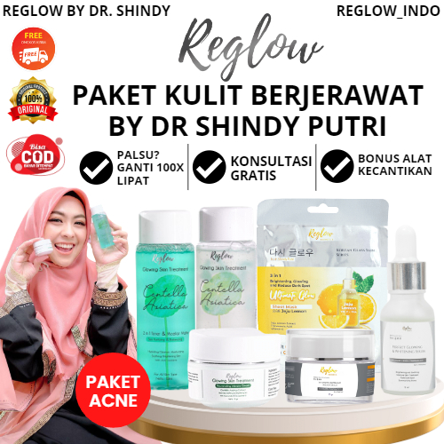 Skincare Reglow Original dr Shindy Putri Ori 1 Paket Untuk Kulit Berminyak Berjerawat Dan Bruntusan Sensitif Reg glow Original Official Store Ori