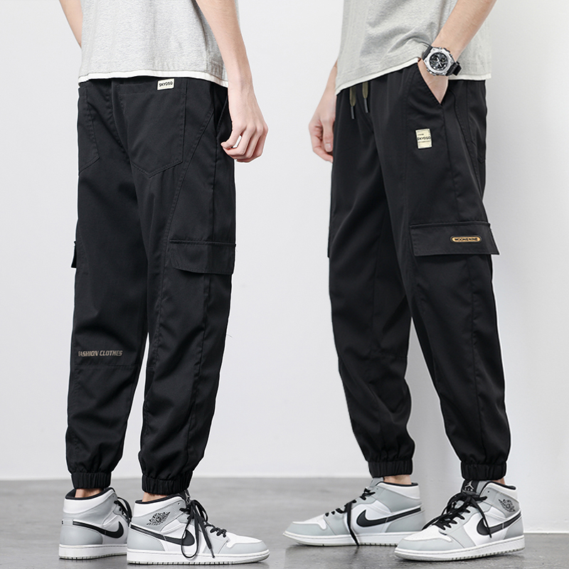 Celana Cargo Pria hitam Celana Panjang Pria Murah Korean Style Celana Joger Kulot Santai Pria Oversize Sweatpants Jogger Unisex Loose Straight Pants