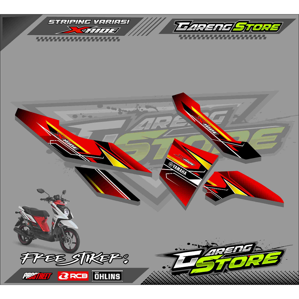 STRIPING VARIASI YAMAHA XRIDE / STICKER LIST VARIASI MOTOR XRIDE