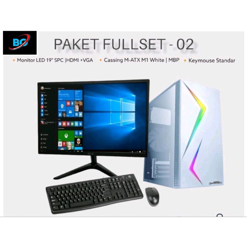 Full Set Murah Intel Core I5 Ram 8GB SSD 120GB HDD 500GB LED 19&quot; Cocok Buat Office Siap Pakai