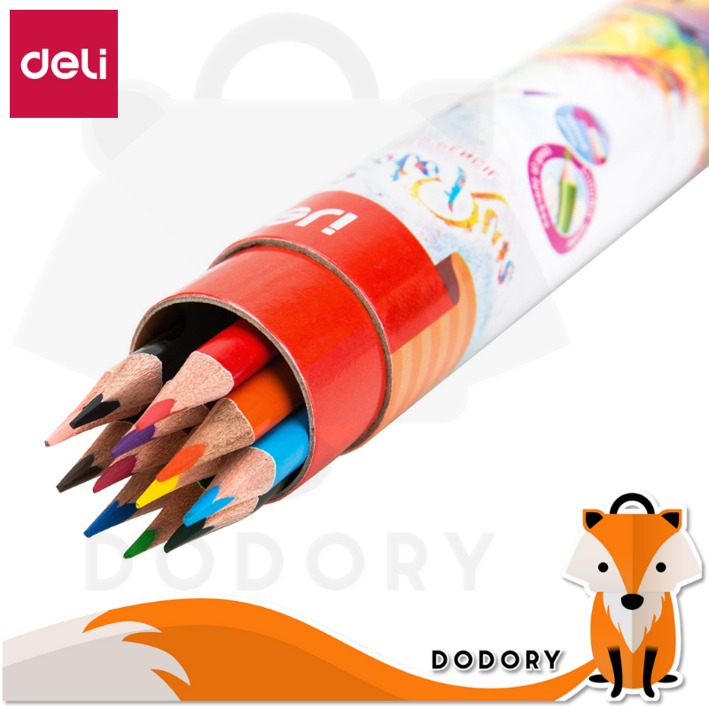 DODORY DELI004 Pensil Warna 12/24/36 Warna Dengan Bonus Rautan Pensil Pada Box