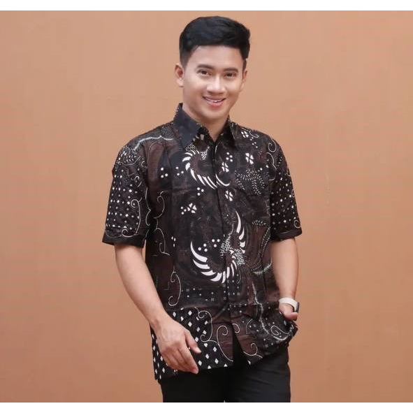 COUPLE BATIK BLUS KANTOR LENGAN 3/4 MOTIF LEMAHTELES