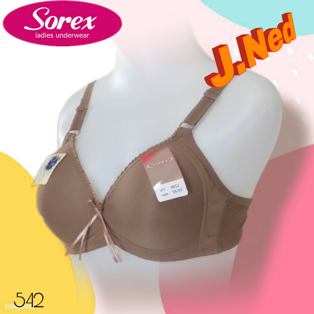 J542 BRA SOREX  BUSA TIPIS  TANPA KAWAT SIZE 36 - 42