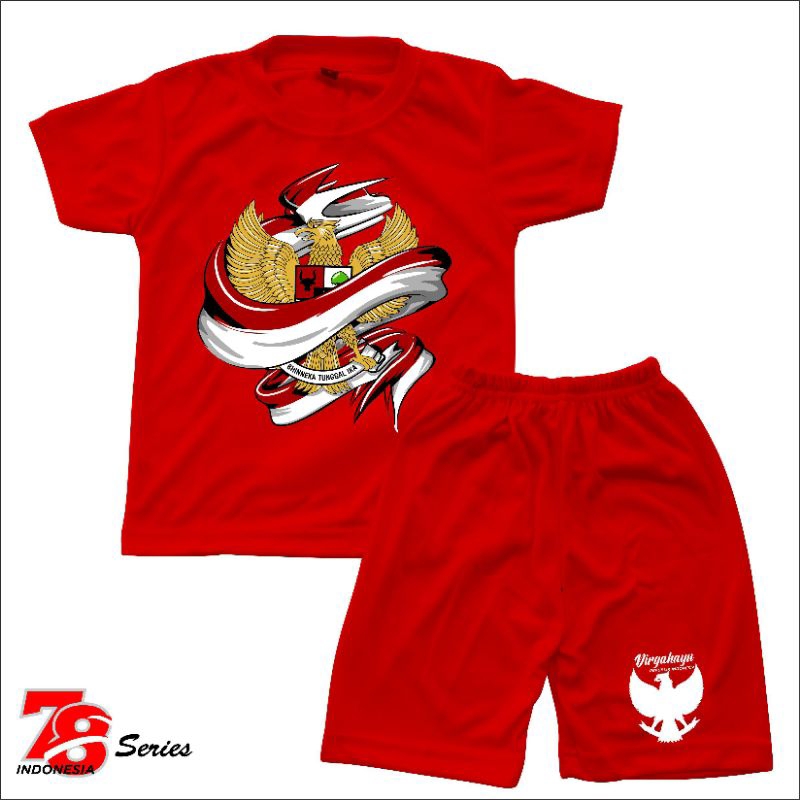 Setelan kaos anak kemerdekaan Indonesia 78