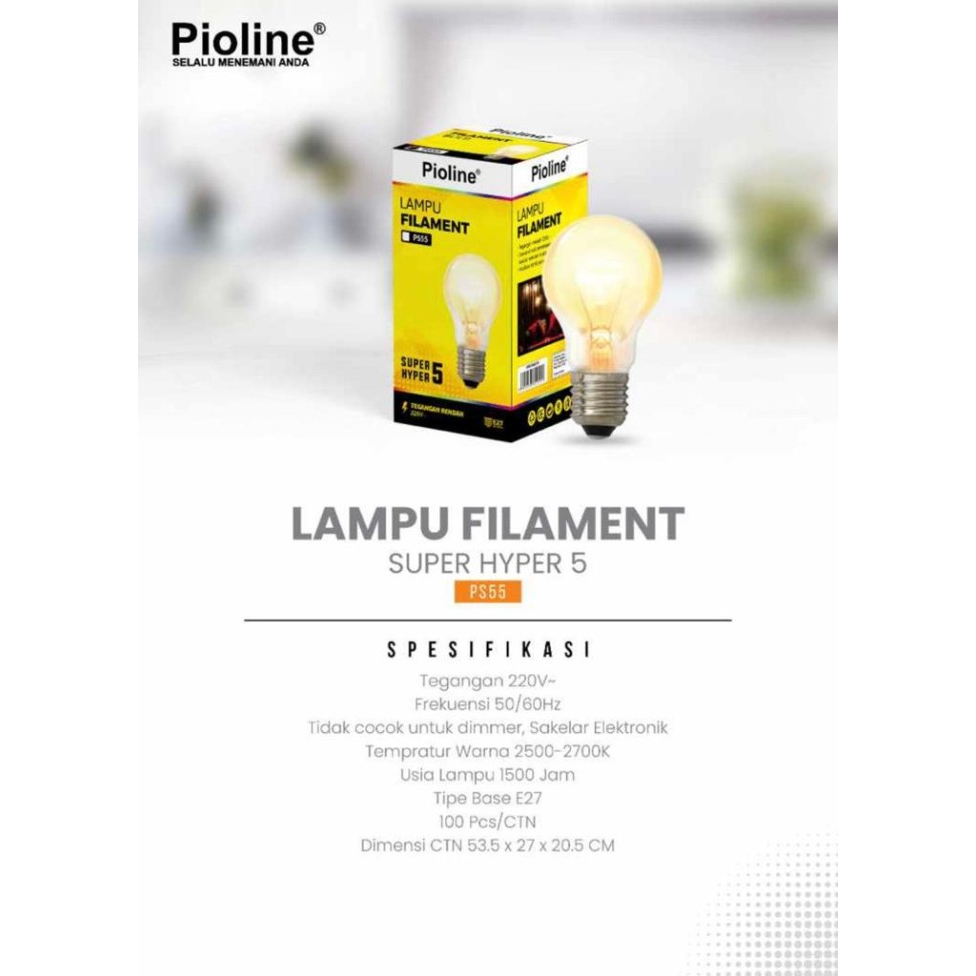 Beliajadulu88 Bohlam Pijar PIOLINE 5Watt 5 Watt Lampu Pijar PIOLINE 5W Super Hyper 5 - PS55