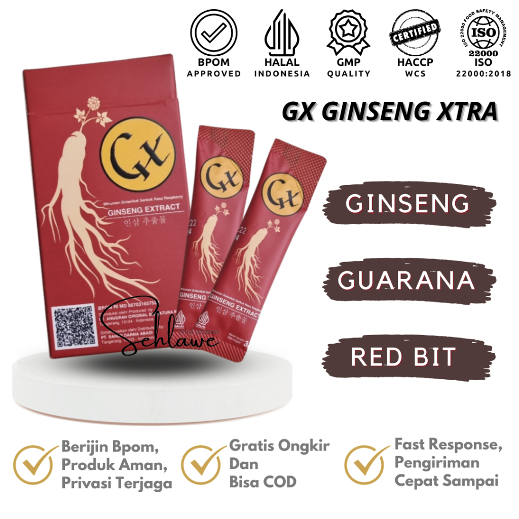 GX Ginseng Korea Extract Guarana / Minuman Penambah Stamina Bpom