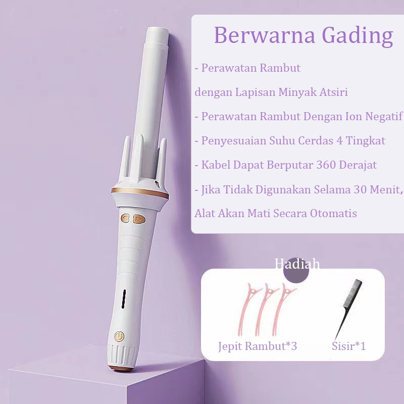 catokan keriting rambut alat keriting rambut curly hair Sepenuhnya otomatis curling iron volume besar gelombang besar pengeriting listrik berputar tidak melukai rambut artefak keriting ion negatif orang malas