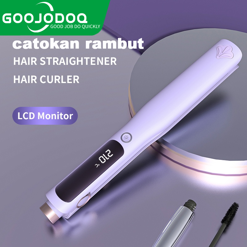 Goojodoq Catokan Rambut NEW 2in1 Keriting Pengeriting Rambut Keramik Dengan Layar LCD Pengunci Cerdas PTC