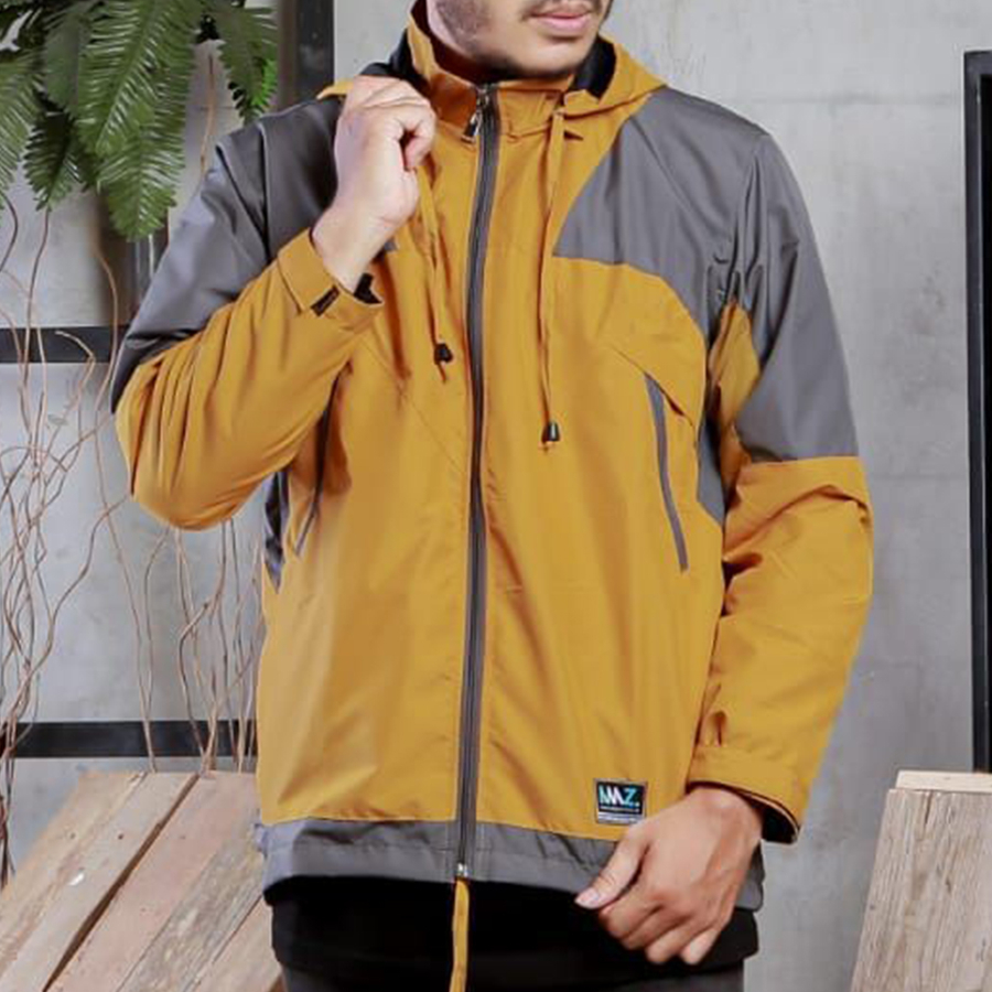 Justrue Jaket Gunung Pria Waterproof Jacket Adventure Kuning