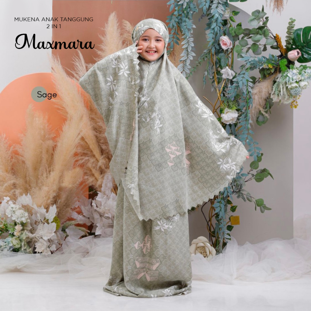 MUKENA BALI TASIK - MUKENA ANAK TANGGUNG 2 IN 1 MAXMARA SILK TAS PREMIUM MOTIF