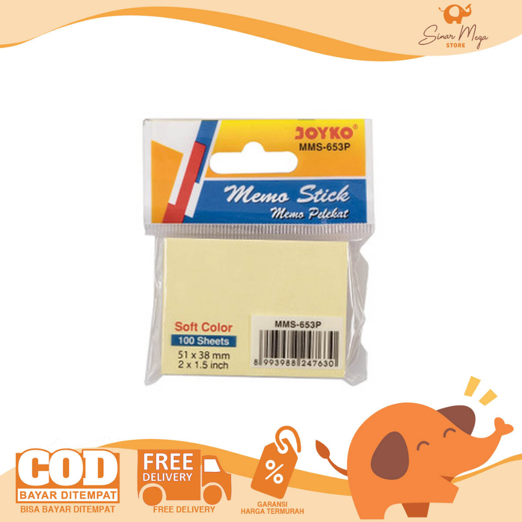 

Joyko Memo Stick MMS-653P / Memo Sticky Notes Soft Color / Note Tempel Kertas