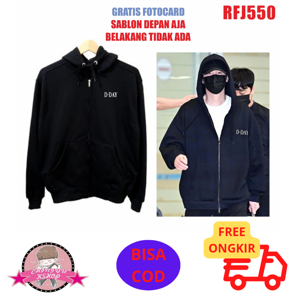 (RFJ550) JAKET HOODIE SWEATER BTS SUGA MIN YOONGI DDAY D-DAY