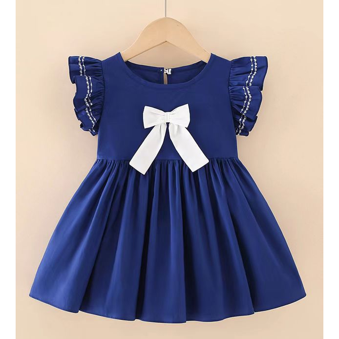 UNIKID DRESS ANAK PEREMPUAN MOTIF PITA BAHAN KATUN GAUN ANAK IMPORT