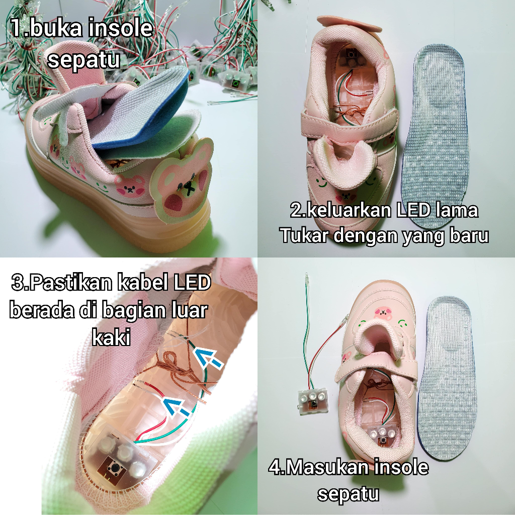 Lampu LED Sepatu Anak Kabel LED Sepatu Mesin PCB Sepatu LED