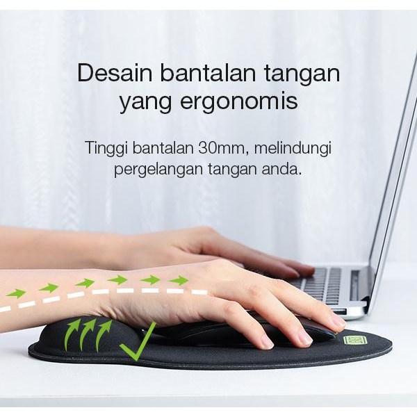 Robot RP02 with Ergonomic Wrist Rest Mousepad PC / Laptop Black