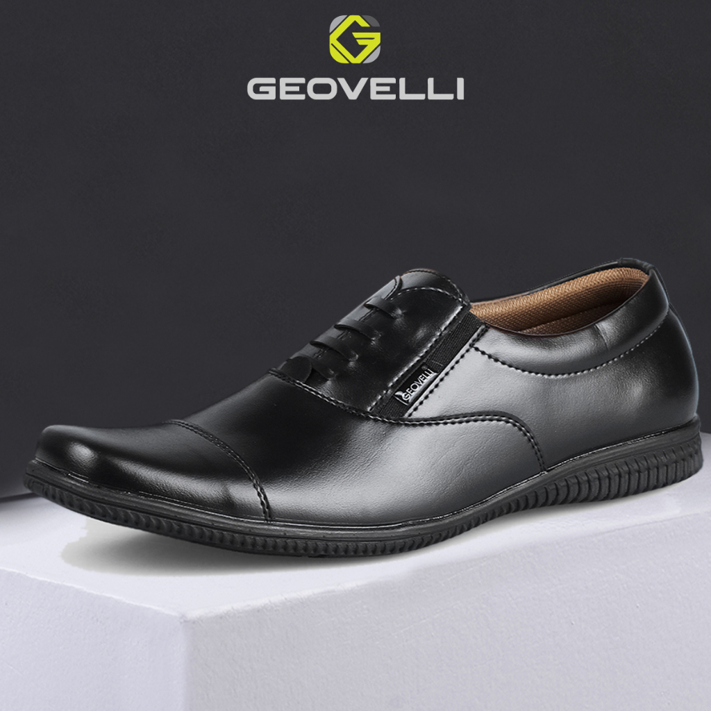 SEPATU PRIA PANTOPEL FORMAL HITAM ELASTIC KERJA KANTOR SANTAI FORMAL