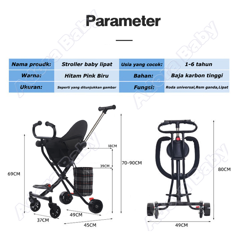 Ready stock✅ Magic Stroller Baby Lightweight/Stroller Bayi Lipat Import/ Stroler Bayi Lipat With Seat Belt/Kereta Dorong Bayi Stroller Naungan/Stoler Bayi Lipat/Stroller Anak/Stroller Lipat/Stroler Anak/Exotic Micro Stroller Trike sepeda motor