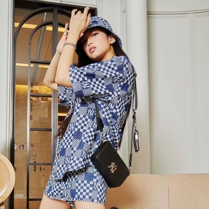 M*LB CHECKERBOARD MINI CROSSBODY BAG NEW YORK YANKEES