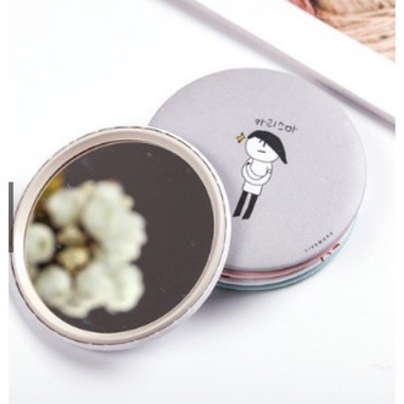 Cermin Bulat Karakter | Kaca Cermin Make Up Mini | Kaca Travelling Motif Lucu | Kaca Mini Travel Size | Pocket Mirror Impor Viral