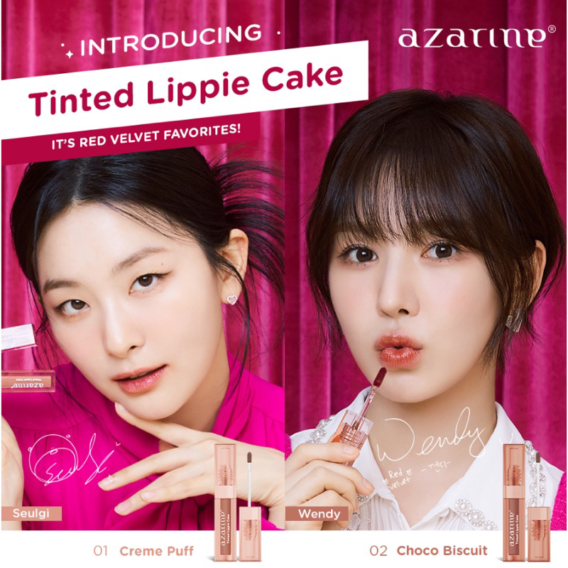 BISA COD - [Azarine x Red Velvet] Tinted Lippie Cake Lip Tint 2.9ml Liptint Azarine