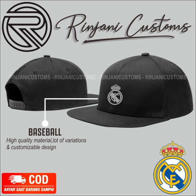 TOPI SNAPBACK BOLA REAL MADRID GRATIS NAMA - TOPI SNAPBACK MADRIDISTA - TOPI SNAPBACK BOLA