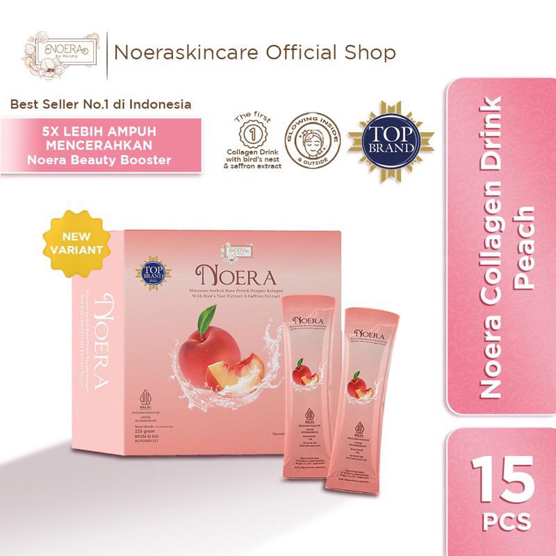 Noera Collagen Drink Peach With Birdnest and Saffron Extract | Minuman Pencerah Kulit with L-Glutath