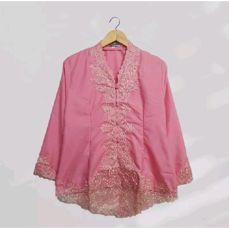 kebaya encim bordir senada dusty pink /ukuran standar dan jumbo