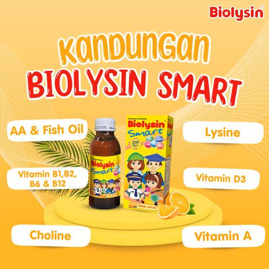 BABY_COSMETICS Biolysin Smart Syrup Vitamin Anak/ Multivitamin Anak/ Biolisin Smart Sirup