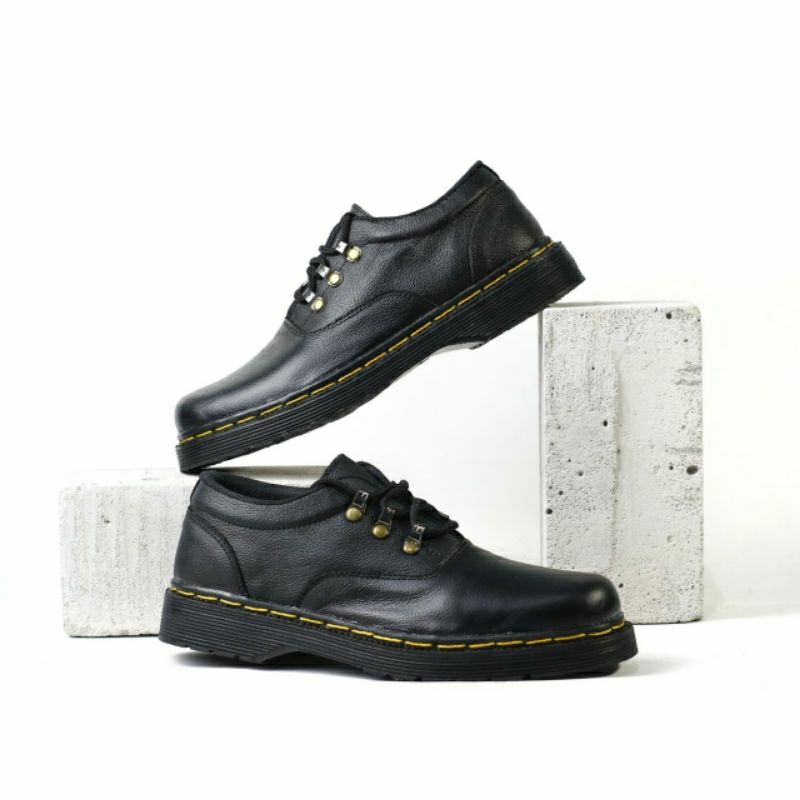 MARLEYS Sepatu Formal Pria Kulit Asli Pantofel Docmart Semi Boots Casual