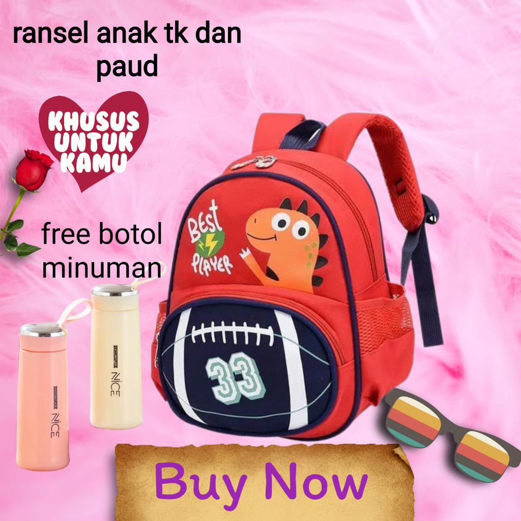 TAS SEKOLAH TAS RANSEL ANAK TAS ANAK TAS SEKOLAH ANAK TAS ANAK TK TAS RANSEL SEKOLAH FREE BOTOL MINUMAN KACA