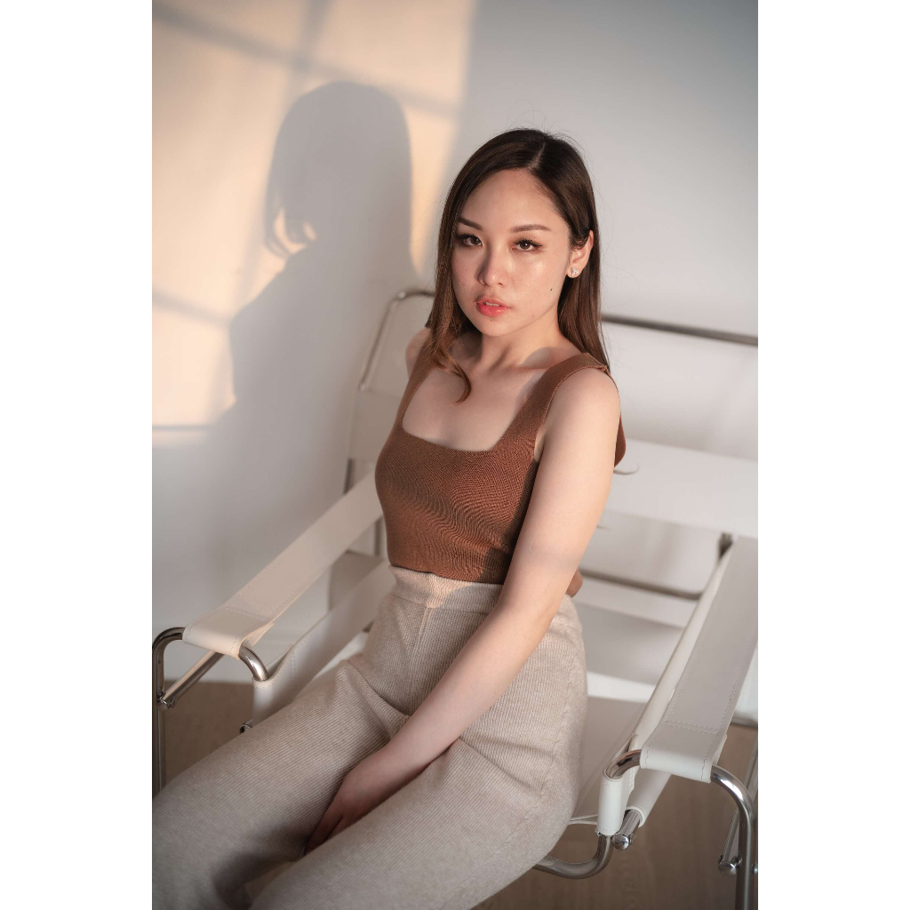 Basic Square Crop Tank Top / Tanktop Crop Leher Kotak Basic basicallyknitme