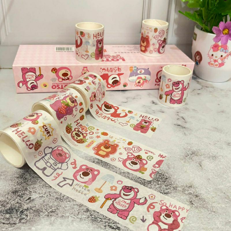 

Set washi tape motif LOTSO 6 in 1 solatip motif kartun beruang lucu imut viral kekinian unik