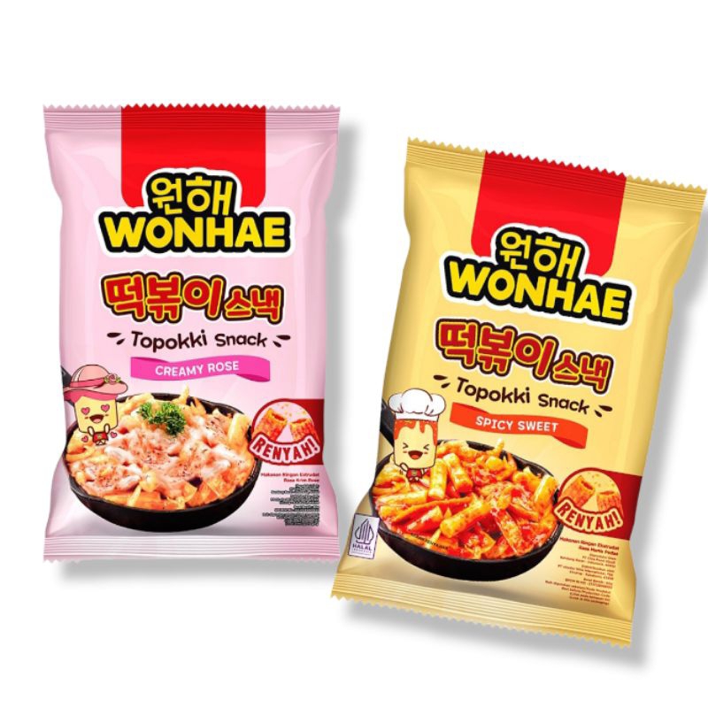 WONHAE Topokki Snack Creamy Rose | Spicy Sweet 80g