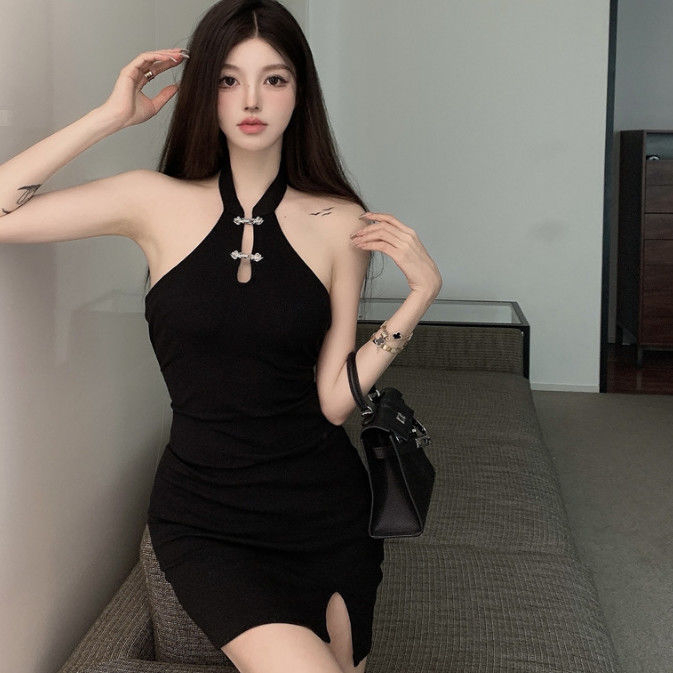 Sexy Dress Wanita Gaun Mini Seksi Hitam Korean Manis Sweet 1305