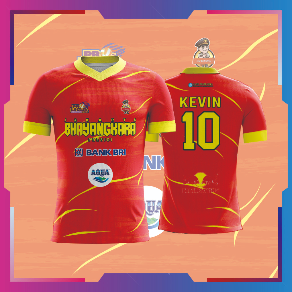 JERSEY PROLIGA Jakarta Bhayangkara Presisi CUSTOM (FREE DESAIN) VOLLY, FUTSAL, BASKET, PANAHAN, ESPO