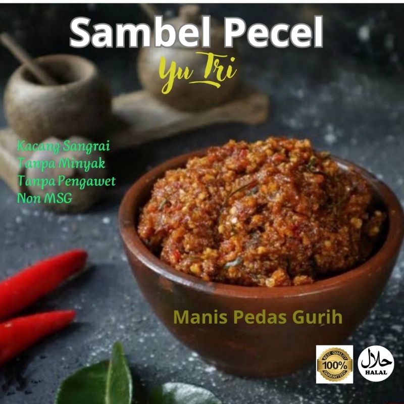 

SAMBEL KACANG SANGRAI / PEDAS / MANIS / GURIH / NON MSG / TANPA MINYAK / PECEL MADIUN / HALAL / 200G