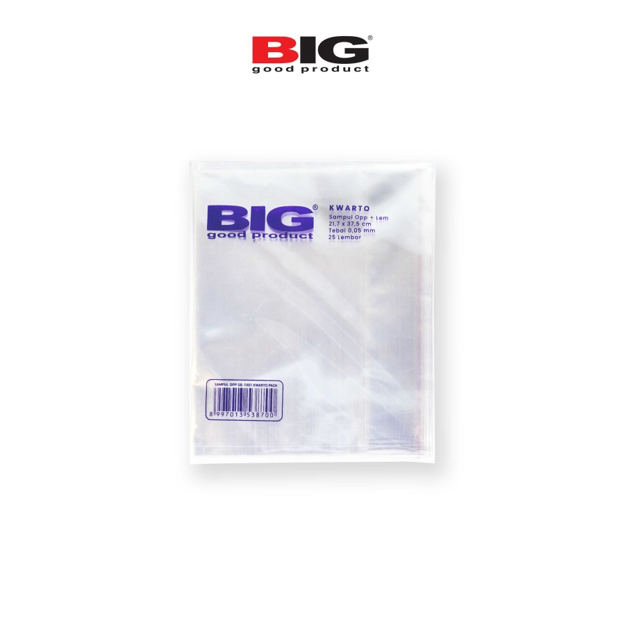 

BIG Sampul Buku Quarto Lem Sealing SB-1001 - ( 1 pack @ 25 pcs / lembar )