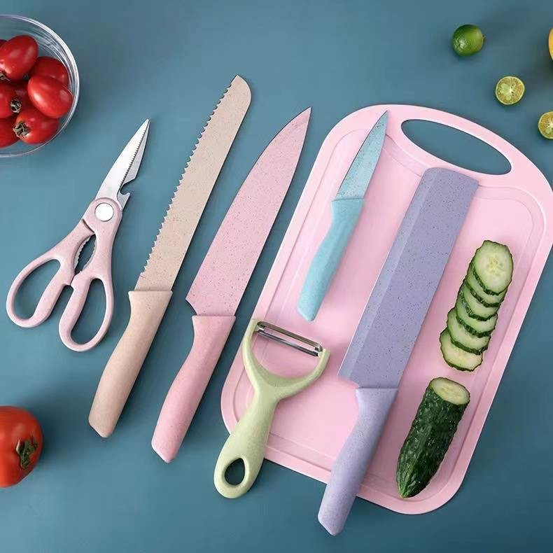 Pisau Dapur 6 in 1 Corrugated Kitchen Knife Set