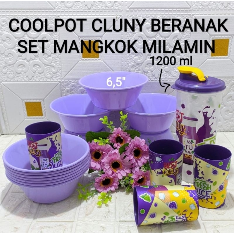 Mangkok Semi Melamin Set Coolpot Ungu