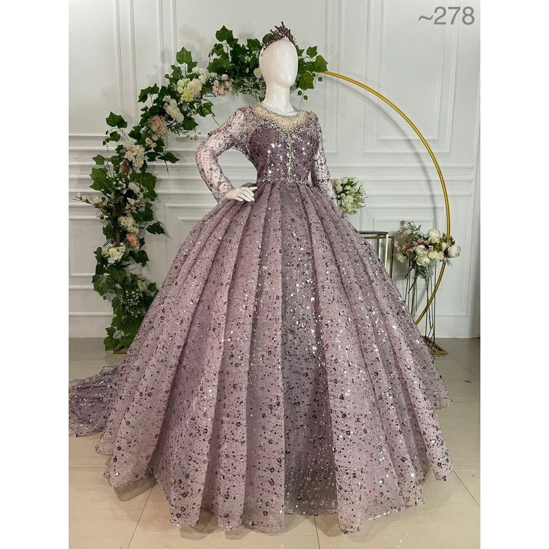 GAUN PENGANTIN BERBY  BEREREKOR || GAUN MODREN || BAJU WEDDING MEWAH | BAJU PENGANTIN TERBARU