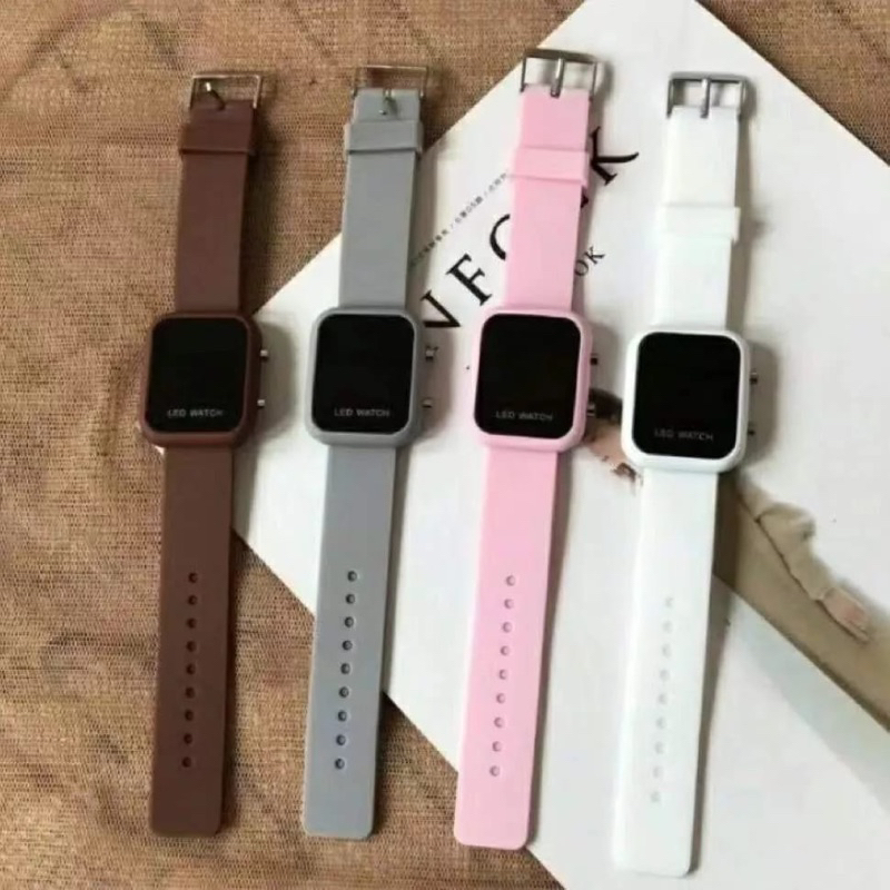 Jam Tangan Led Pria Wanita Rubber Original